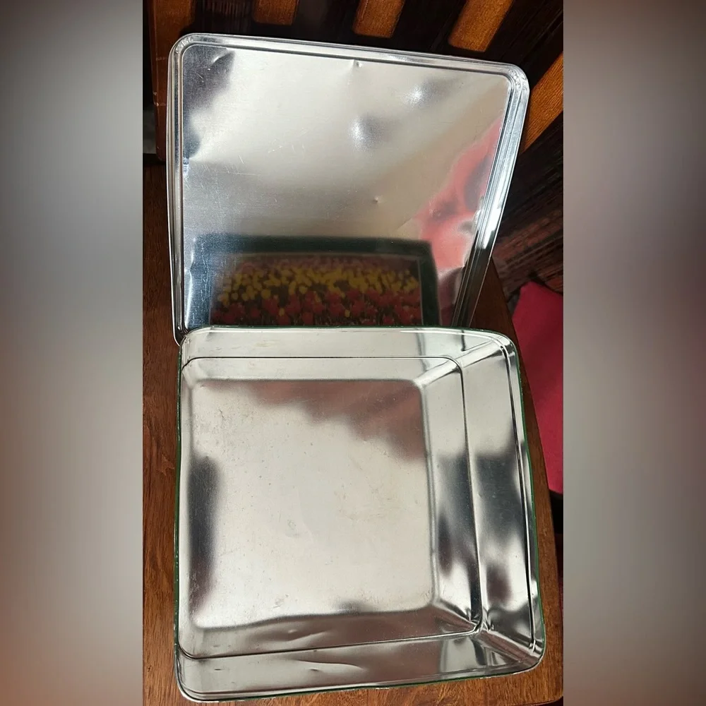 Vintage Floral Tulip Tin Box | Decorative Storage | Spring Garden Vibes